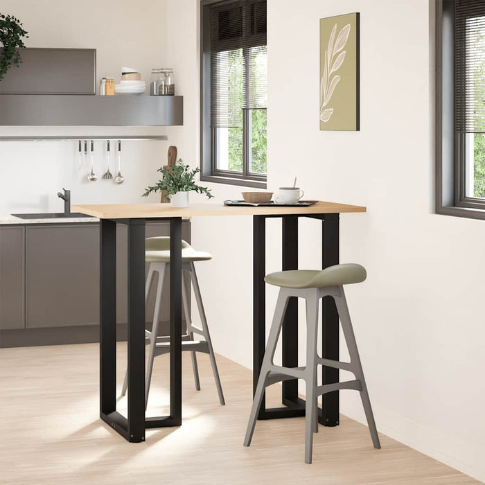 Picioare de masă de bar în formă de T, 2 buc., negru, 60x35x(110-111) cm, oțel WALTI