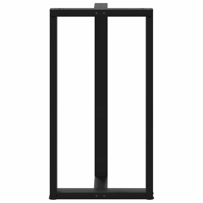 Picioare de masă de bar în formă de T, 2 buc., negru, 60x35x(110-111) cm, oțel WALTI