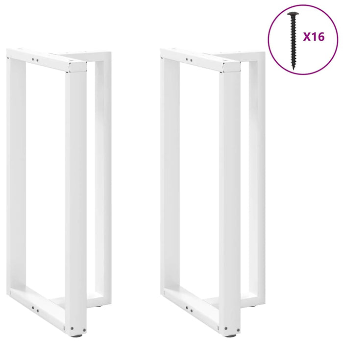 Picioare de masă de bar în formă de T, 2 buc., alb, 60x35x(110-111) cm, oțel WALTI