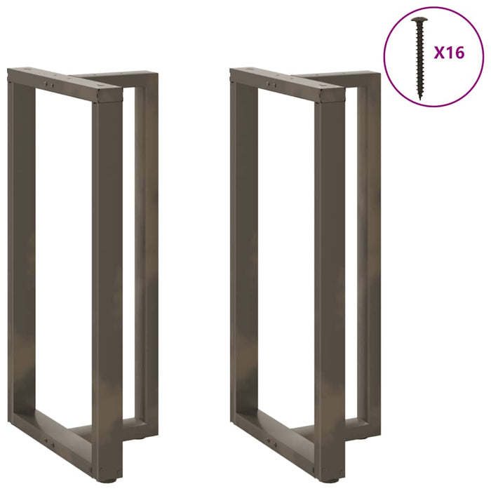 Picioare de masă de bar în formă de T, 2 buc., negru, 60x35x(110-111) cm, oțel WALTI