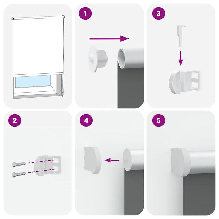 Jaluză cu role opace gri 145x175 cm Lățime material 141,6 cm - WALTI WALTI