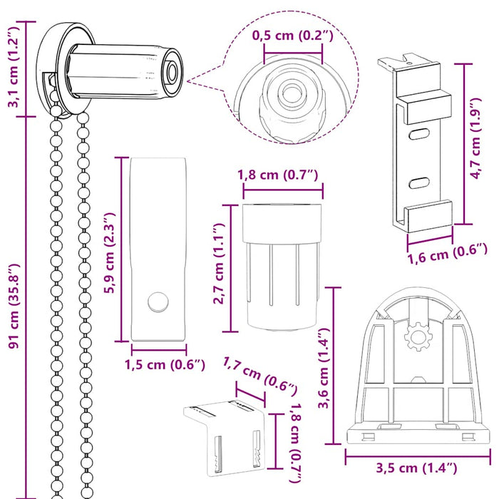 19 de accesorii pentru jaluzele rulante 18 mm - WALTI WALTI