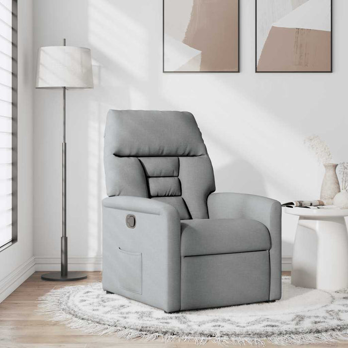 Fotoliu rabatabil, gri deschis, material textil - WALTI WALTI