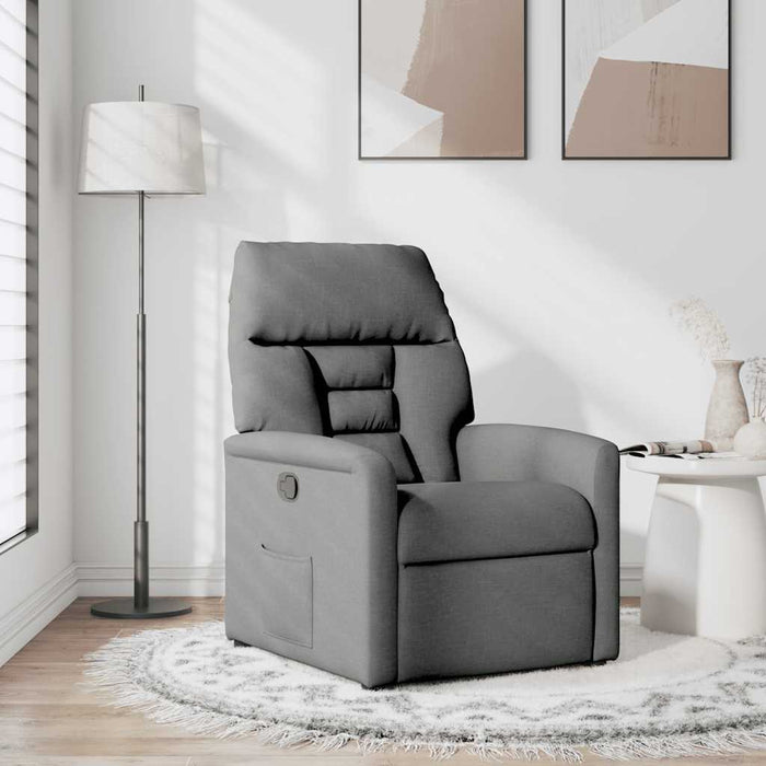 Fotoliu rabatabil gri închis, material textil WALTI