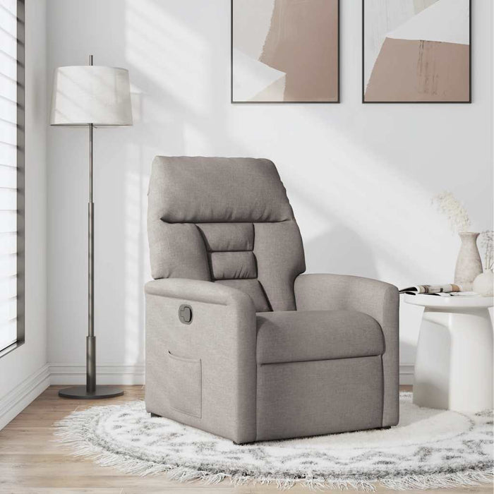 Fotoliu rabatabil, gri taupe, material textil - WALTI WALTI