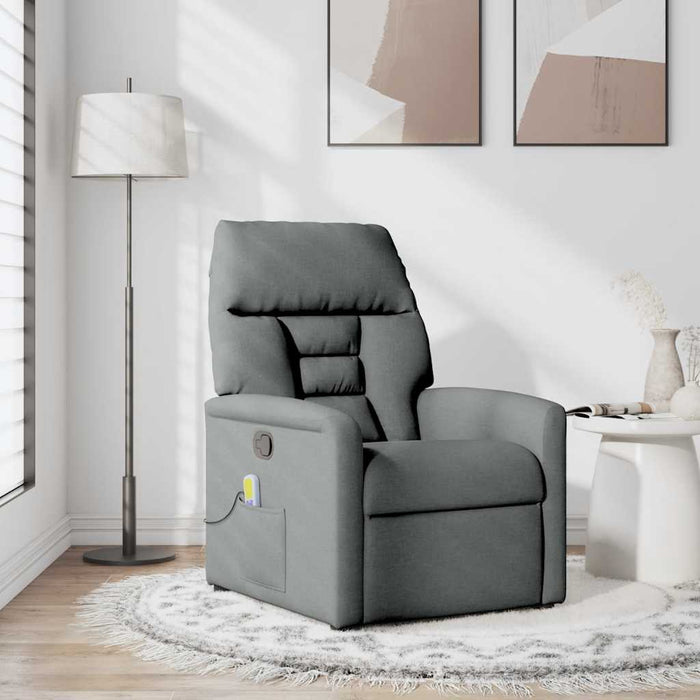 Fotoliu reclinabil cu masaj, gri închis, material textil - WALTI WALTI
