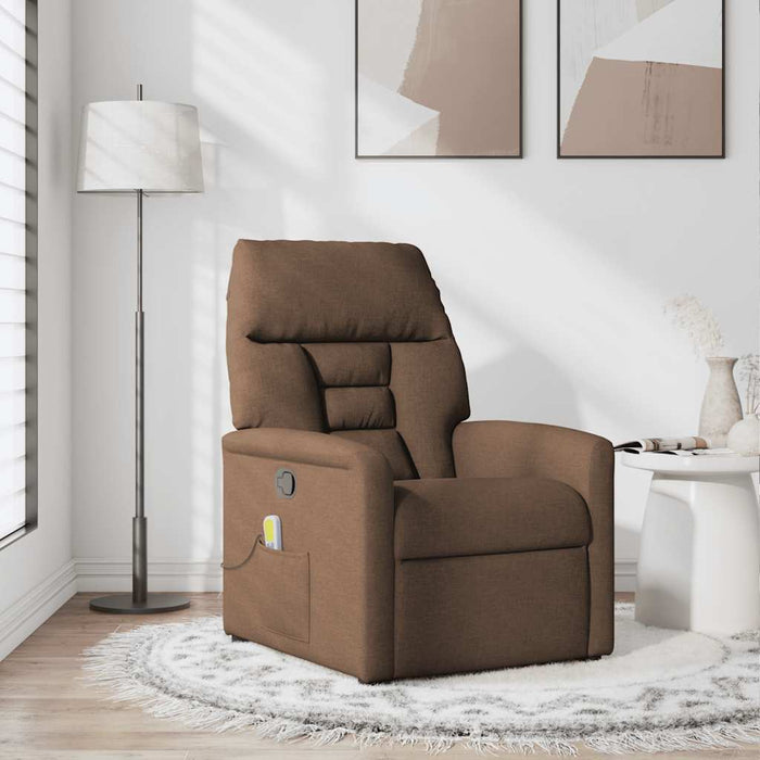 Fotoliu de masaj rabatabil, maro, material textil - WALTI WALTI