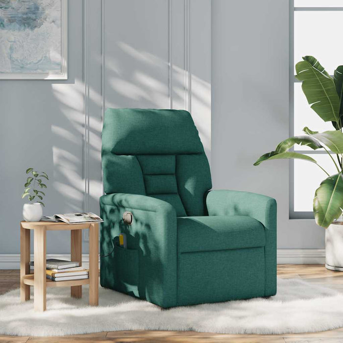 Fotoliu de masaj rabatabil, verde închis, material textil - WALTI WALTI