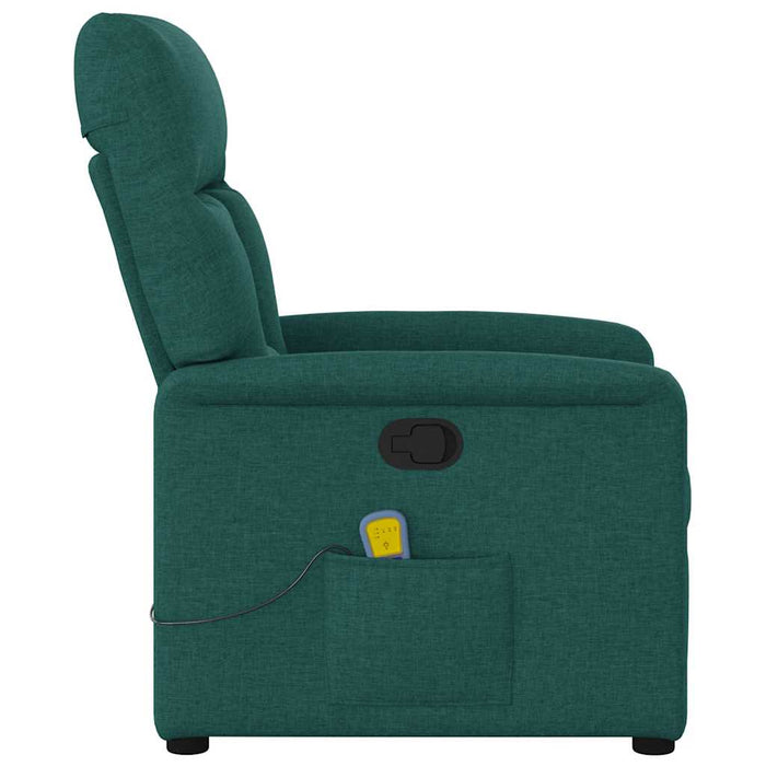 Fotoliu de masaj rabatabil, verde închis, material textil - WALTI WALTI