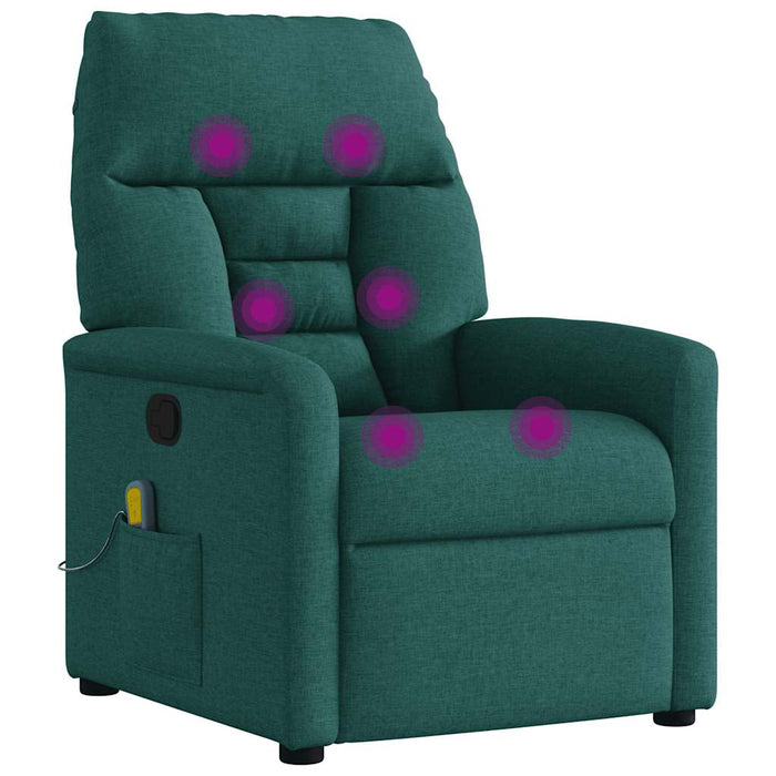 Fotoliu de masaj rabatabil, verde închis, material textil - WALTI WALTI