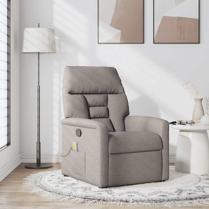 Fotoliu de masaj rabatabil, gri taupe, material textil - WALTI WALTI