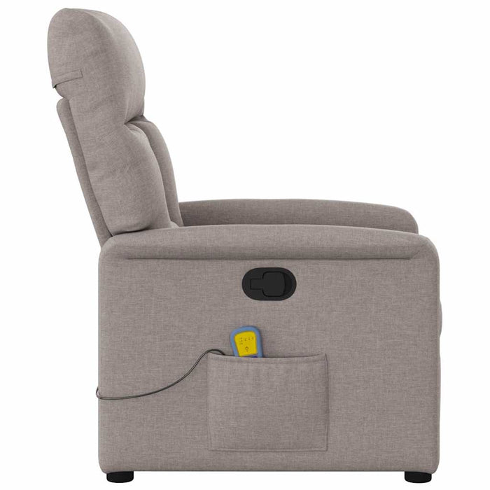 Fotoliu de masaj rabatabil, gri taupe, material textil - WALTI WALTI