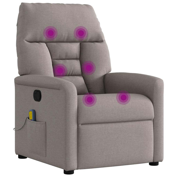 Fotoliu de masaj rabatabil, gri taupe, material textil - WALTI WALTI