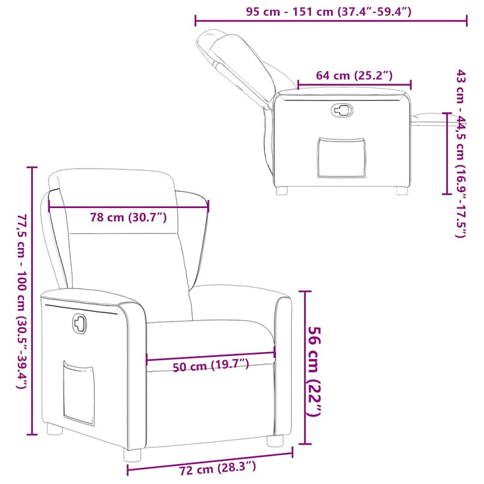 Fotoliu rabatabil, negru, material textil - WALTI WALTI