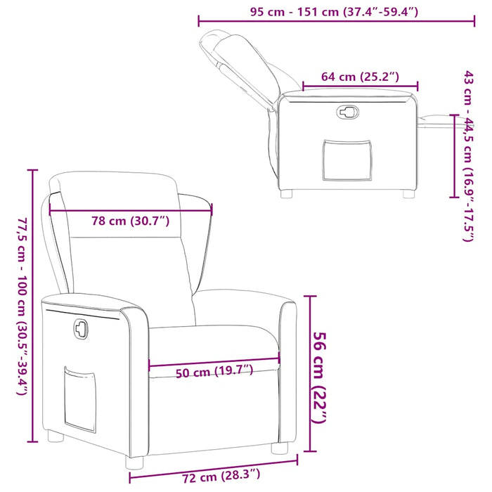 Fotoliu rabatabil, maro, material textil - WALTI WALTI