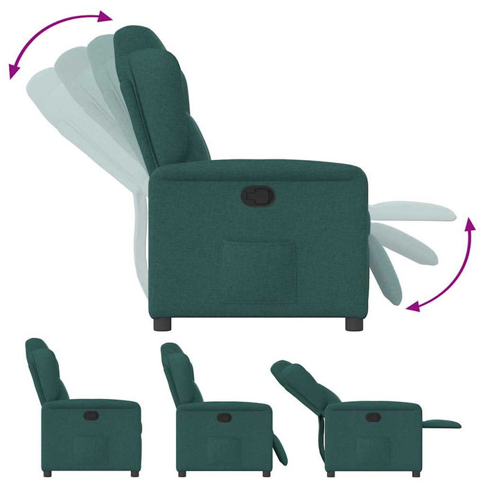 Fotoliu rabatabil, verde închis, material textil - WALTI WALTI