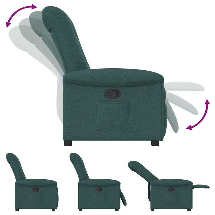 Fotoliu rabatabil, verde închis, material textil WALTI