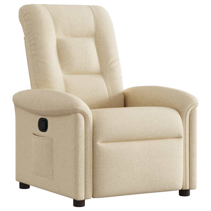 Fotoliu rabatabil, crem, material textil WALTI