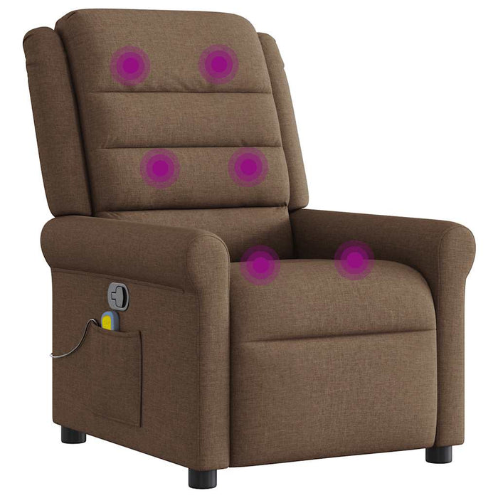 Fotoliu de masaj rabatabil, maro, material textil - WALTI WALTI
