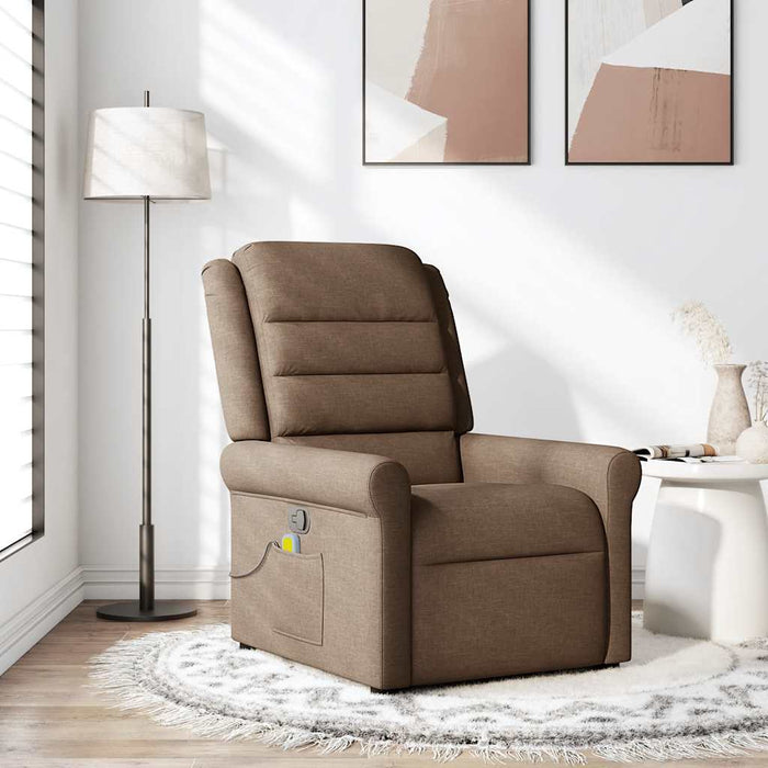 Fotoliu de masaj rabatabil, maro, material textil - WALTI WALTI