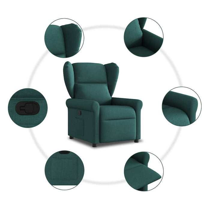 Fotoliu rabatabil, verde închis, material textil - WALTI WALTI