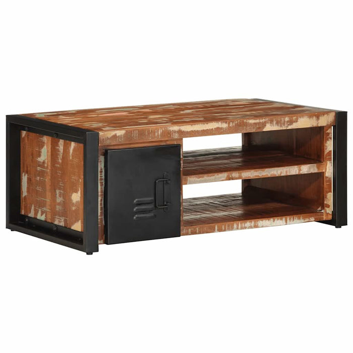 Masuta de cafea multicolora 90x50x36 cm lemn masiv recuperat - WALTI WALTI