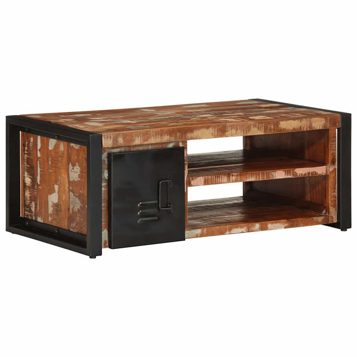 Masuta de cafea multicolora 90x50x36 cm lemn masiv recuperat - WALTI WALTI