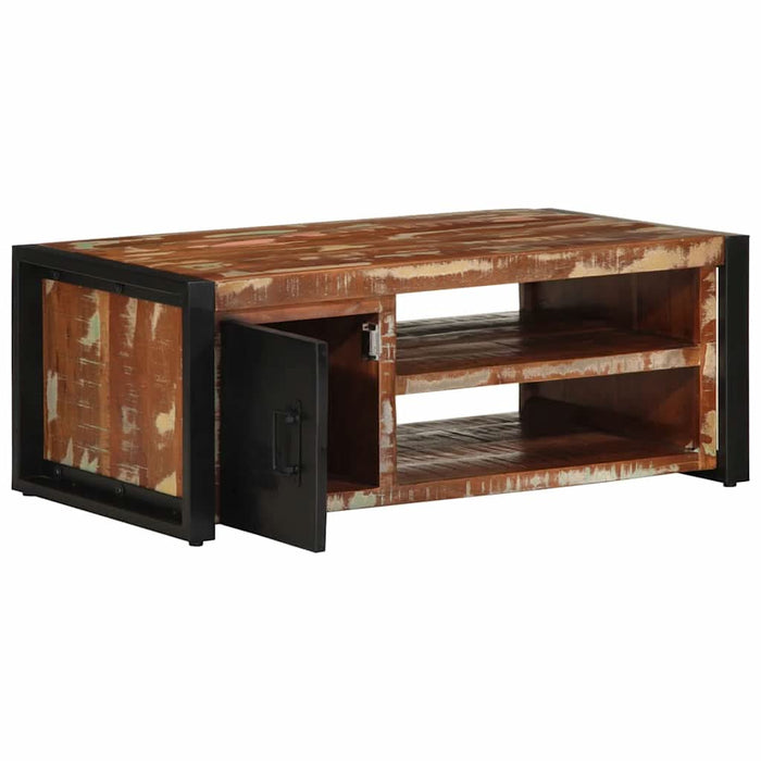 Masuta de cafea multicolora 90x50x36 cm lemn masiv recuperat - WALTI WALTI