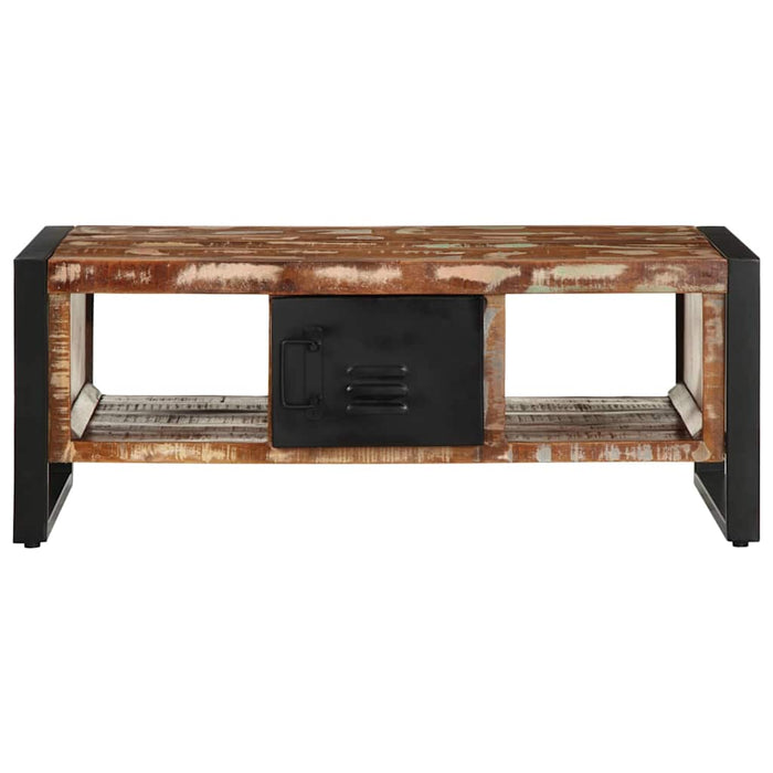 Masuta de cafea multicolora 90x50x36 cm lemn masiv recuperat - WALTI WALTI