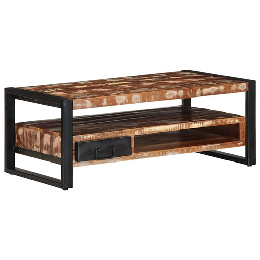 Masuta de cafea multicolora 90x50x36 cm lemn masiv recuperat - WALTI WALTI
