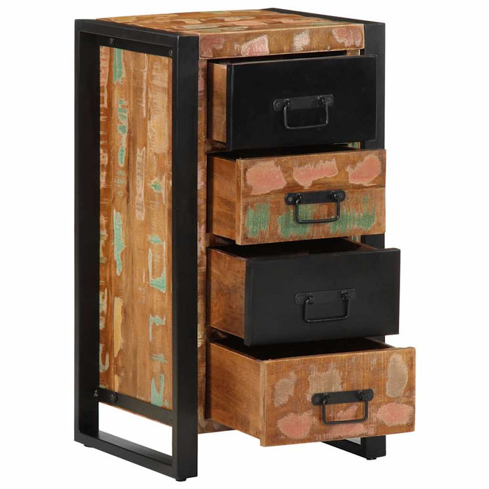 Dulap cu sertar multicolor 40x40x90 cm lemn masiv recuperat - WALTI WALTI
