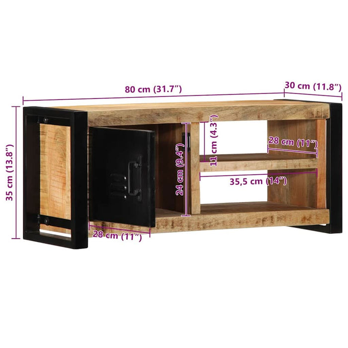 Dulap TV 80x30x35 cm lemn masiv de mango - WALTI WALTI