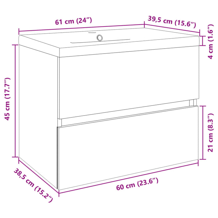 Set mobilier de baie, 2 piese, ceramică și lemn prelucrat - WALTI WALTI