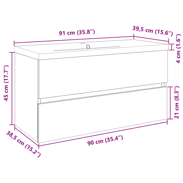 Set mobilier de baie, 2 piese, ceramică și lemn prelucrat - WALTI WALTI