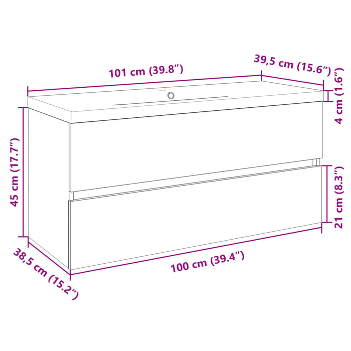 Set mobilier de baie, 2 piese, ceramică și lemn prelucrat - WALTI WALTI