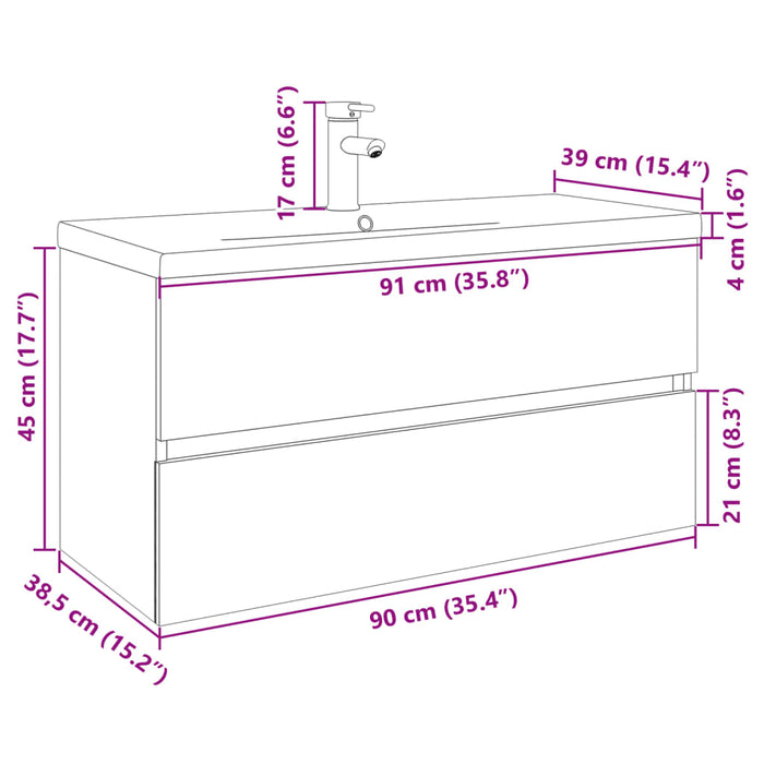 Set mobilier de baie, 2 piese, ceramică și lemn prelucrat - WALTI WALTI