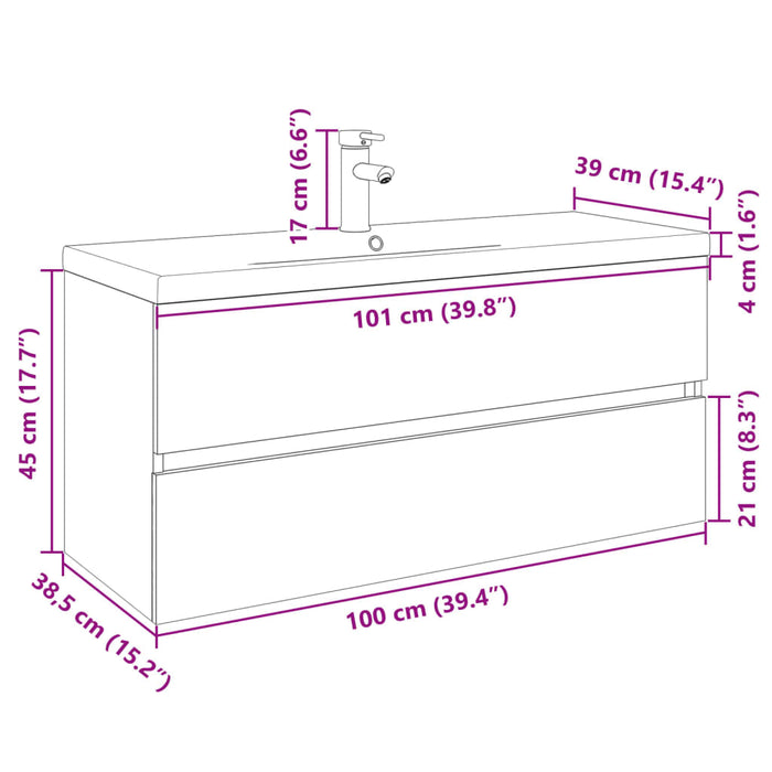 Set mobilier de baie, 2 piese, ceramică și lemn prelucrat - WALTI WALTI