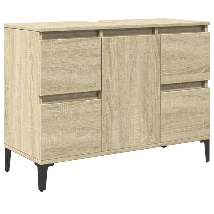 Set mobilier de baie, 3 piese, stejar sonoma, lemn prelucrat - WALTI WALTI