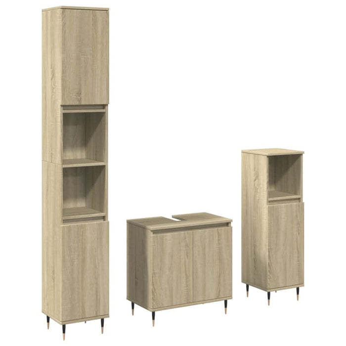 Set mobilier de baie, 3 piese, stejar sonoma, lemn prelucrat - WALTI WALTI