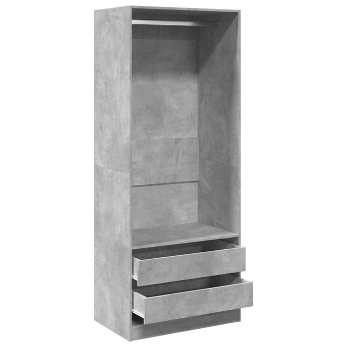 Șifonier, gri beton, 80x50x200 cm, lemn prelucrat - WALTI WALTI