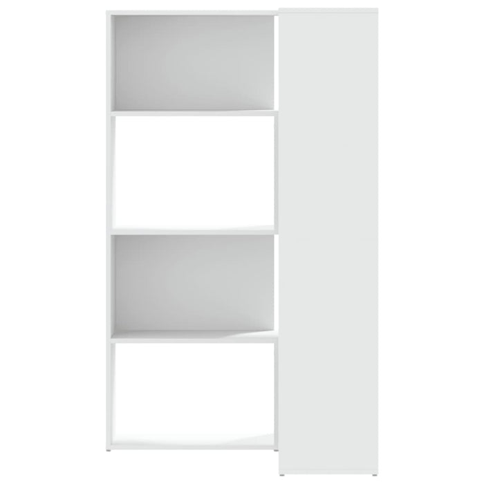 Bibliotecă 4 niveluri, alb, 85x85x140 cm, lemn prelucrat - WALTI WALTI