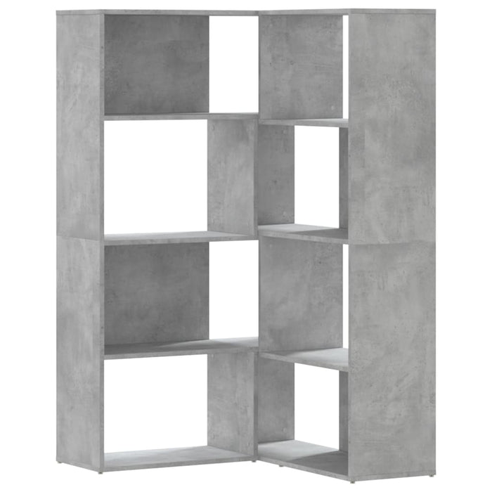 Bibliotecă 4 niveluri gri beton 85x85x140 cm lemn prelucrat - WALTI WALTI