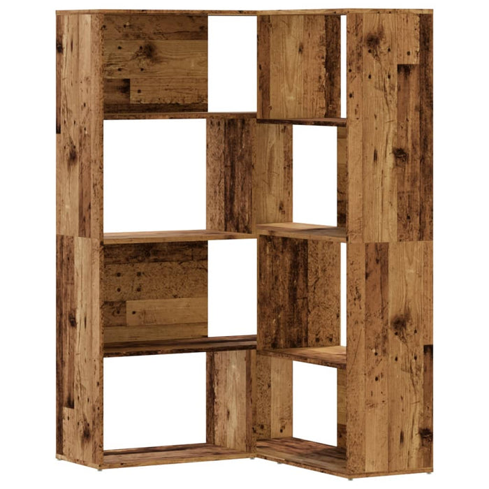Bibliotecă 4 niveluri lemn vechi 85x85x140 cm lemn prelucrat - WALTI WALTI