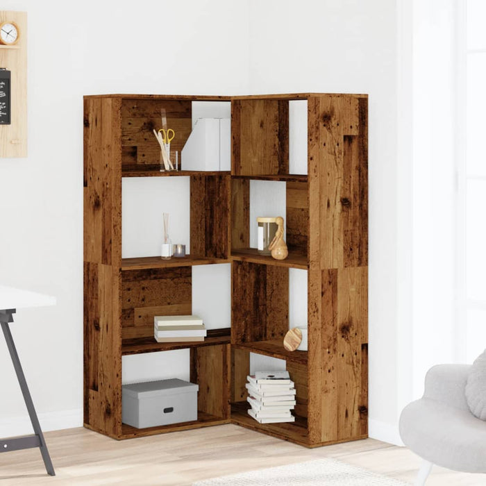 Bibliotecă 4 niveluri lemn vechi 85x85x140 cm lemn prelucrat - WALTI WALTI