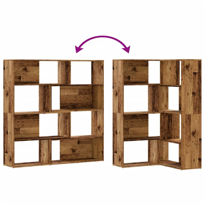 Bibliotecă 4 niveluri lemn vechi 85x85x140 cm lemn prelucrat - WALTI WALTI