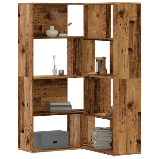 Bibliotecă 4 niveluri lemn vechi 85x85x140 cm lemn prelucrat - WALTI WALTI