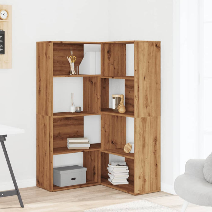 Bibliotecă 4 nivel stejar artizanal 85x85x140 cm lemn prelucrat - WALTI WALTI