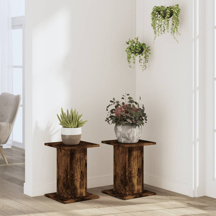 Suporturi de plante 2 buc. stejar fumuriu 30x30x40 cm lemn - WALTI WALTI