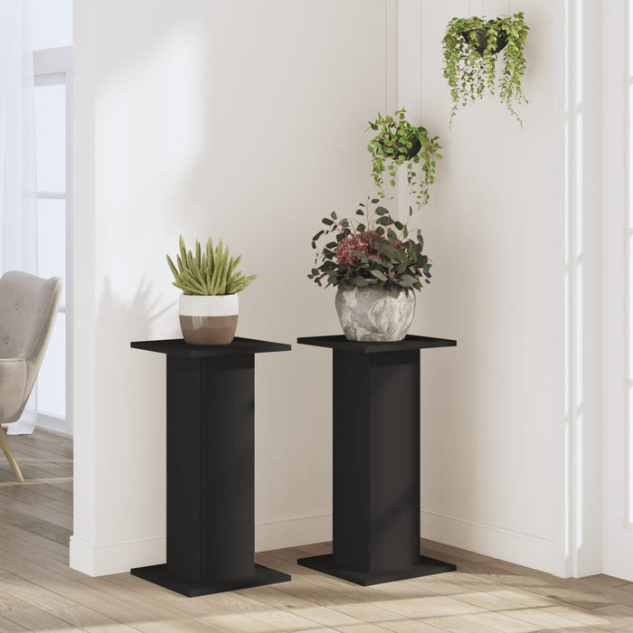Suporturi de plante, 2 buc., negru, 30x30x60 cm, lemn prelucrat - WALTI WALTI