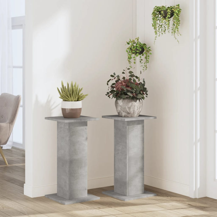 Suport de plante, 2 buc., gri beton, 30x30x60 cm lemn prelucrat - WALTI WALTI